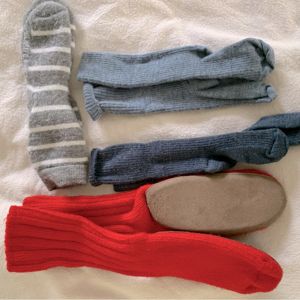 Bundle of wool socks and wool blend slipper socks - size 2-4T